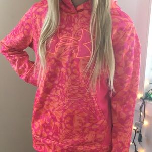Neon pink and orange Under Armour sweatshirt